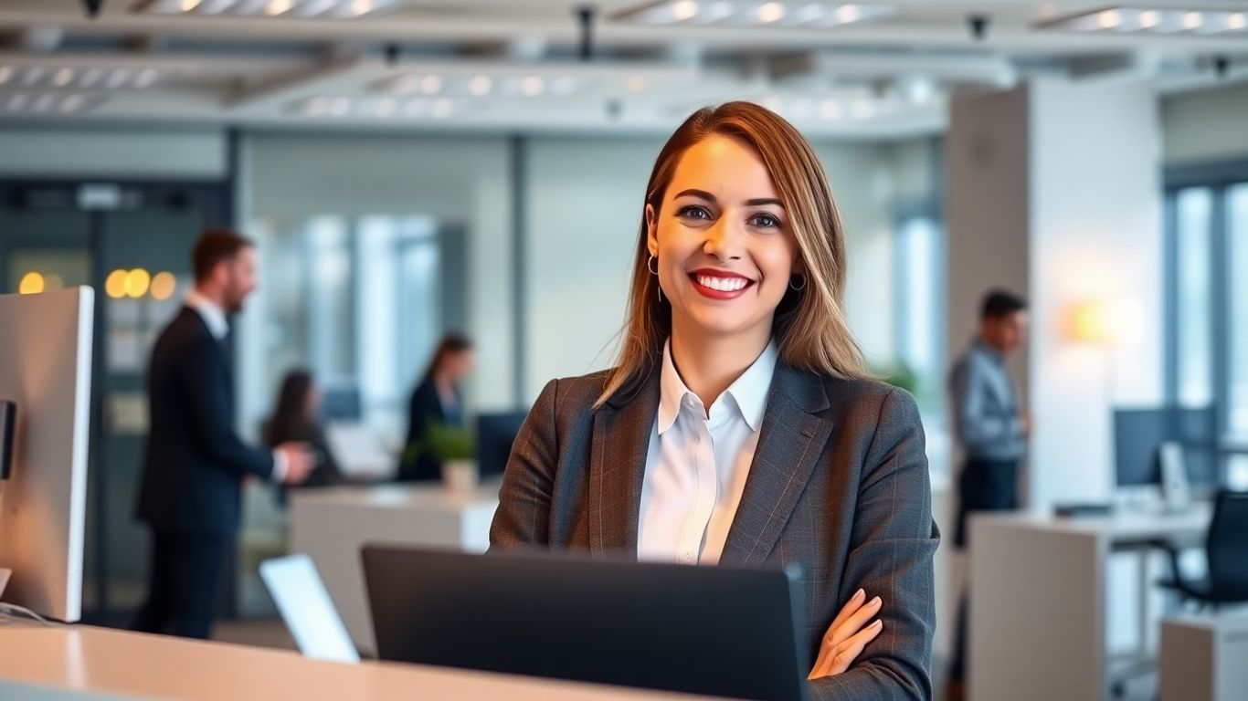 Virtual receptionist assisting a business professional.