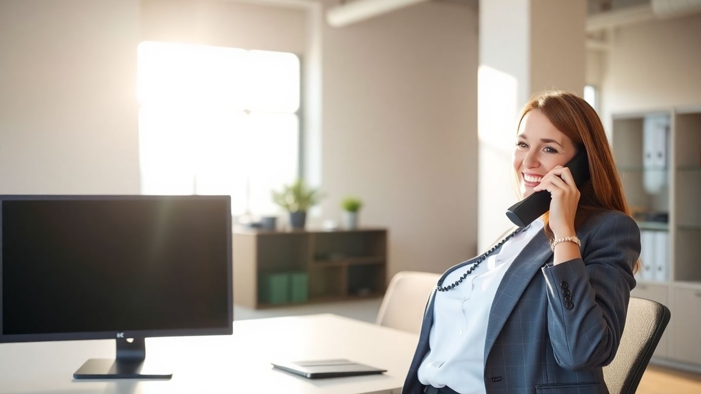 HVAC business virtual receptionist answering phone professionally.