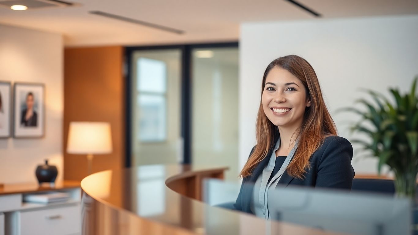 Law firm virtual receptionist assisting a client.