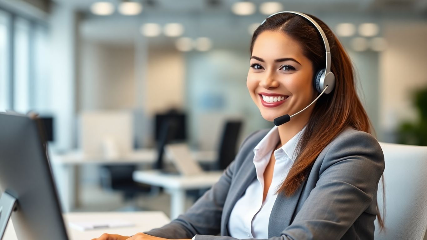 Virtual receptionist answering calls professionally.