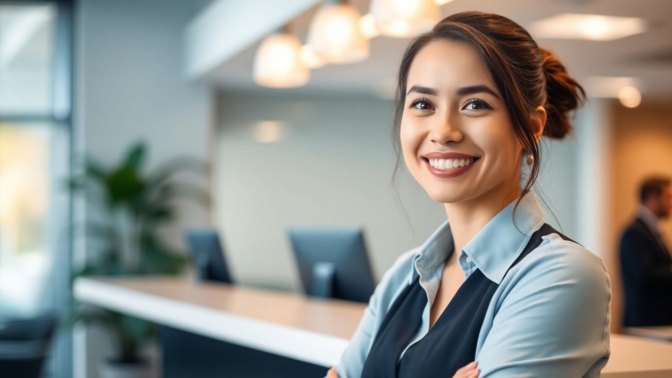 Law firm receptionist providing 24/7 client service.