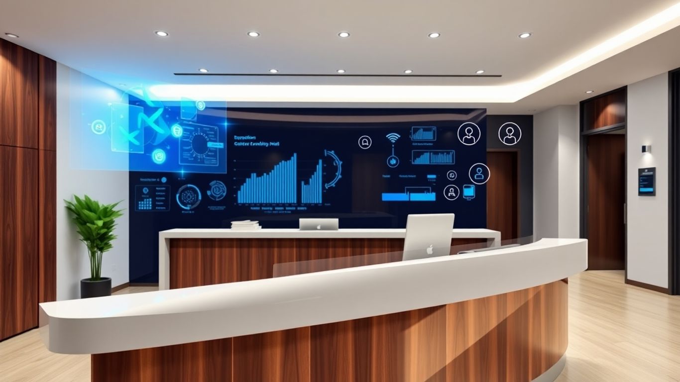 AI receptionist software interface with call summaries.