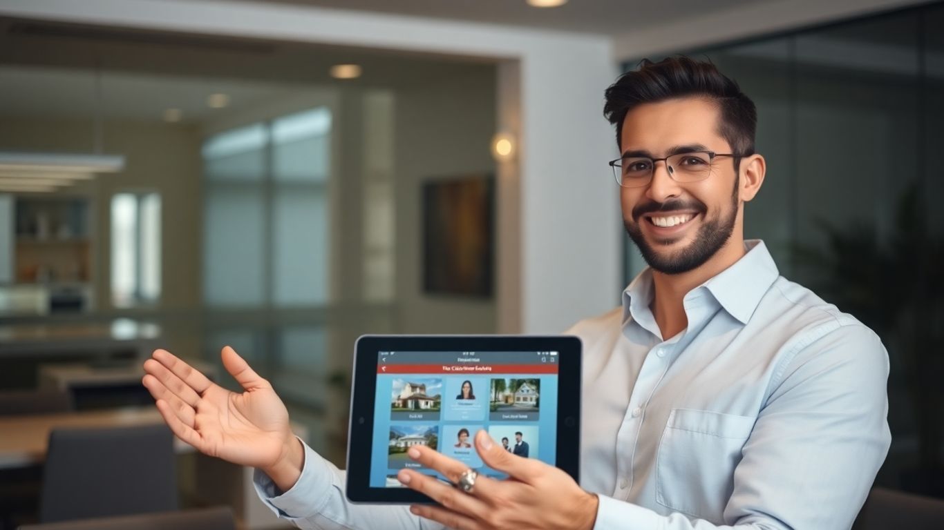 Realtor using technology for client service.