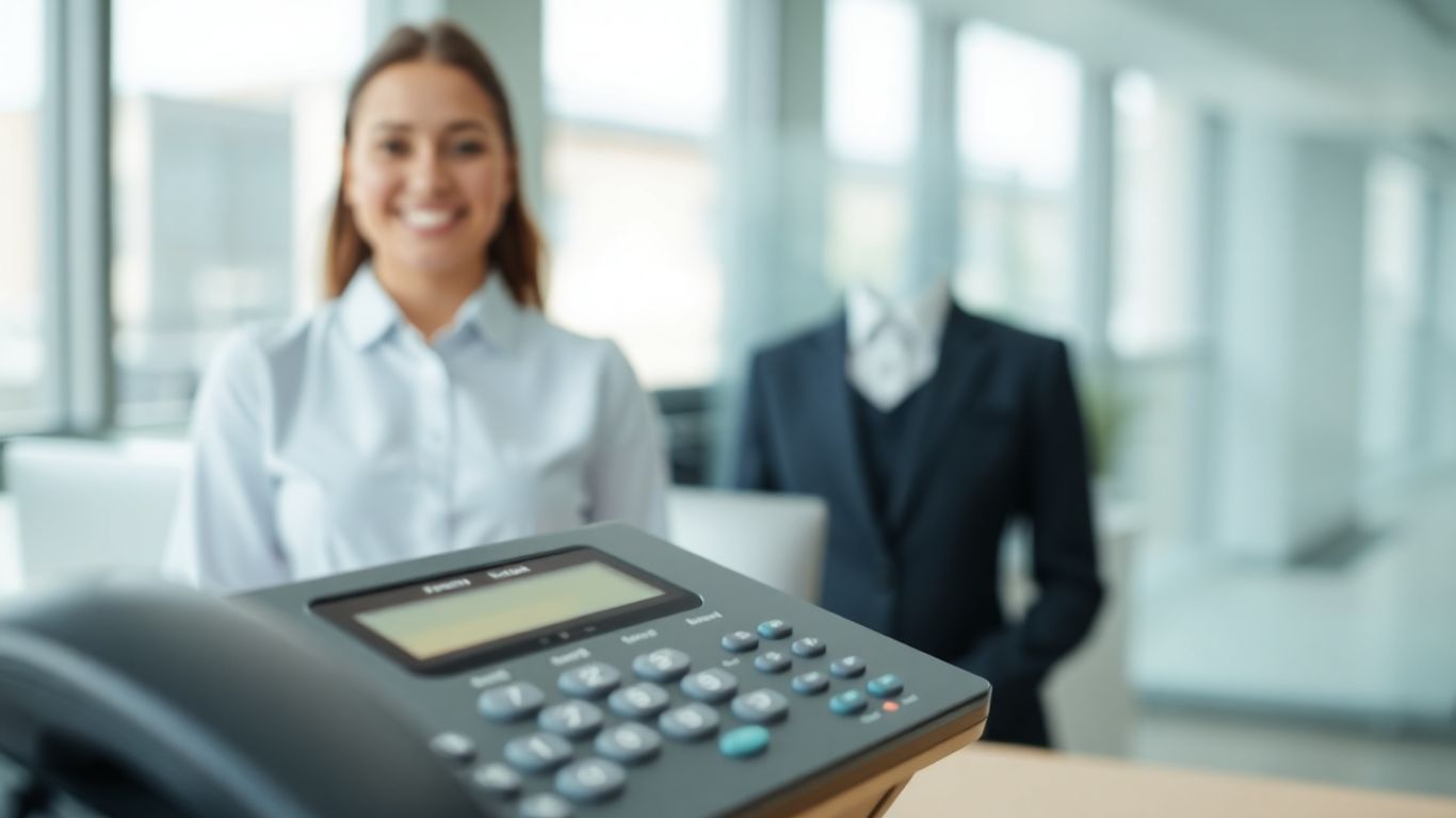 Virtual receptionist handling multiple calls efficiently.