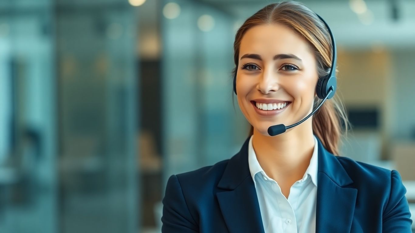 Professional virtual receptionist using headset for business growth.