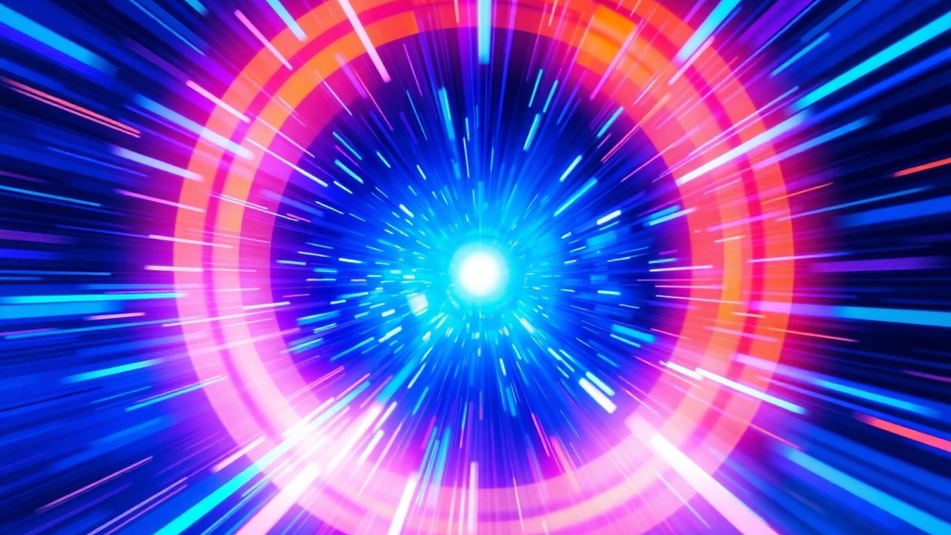 Abstract light trails symbolizing speed and connection.