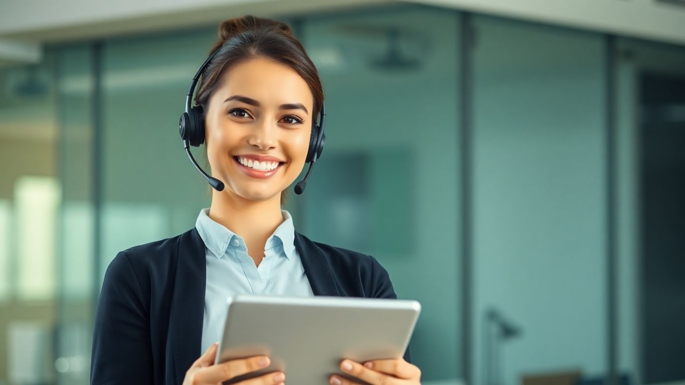 Cox customer service representative assisting a customer.