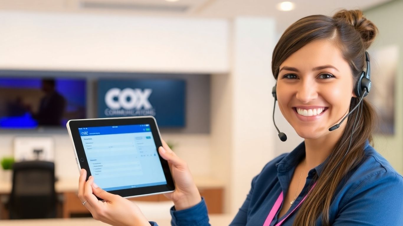 Cox customer service representative assisting with account management.