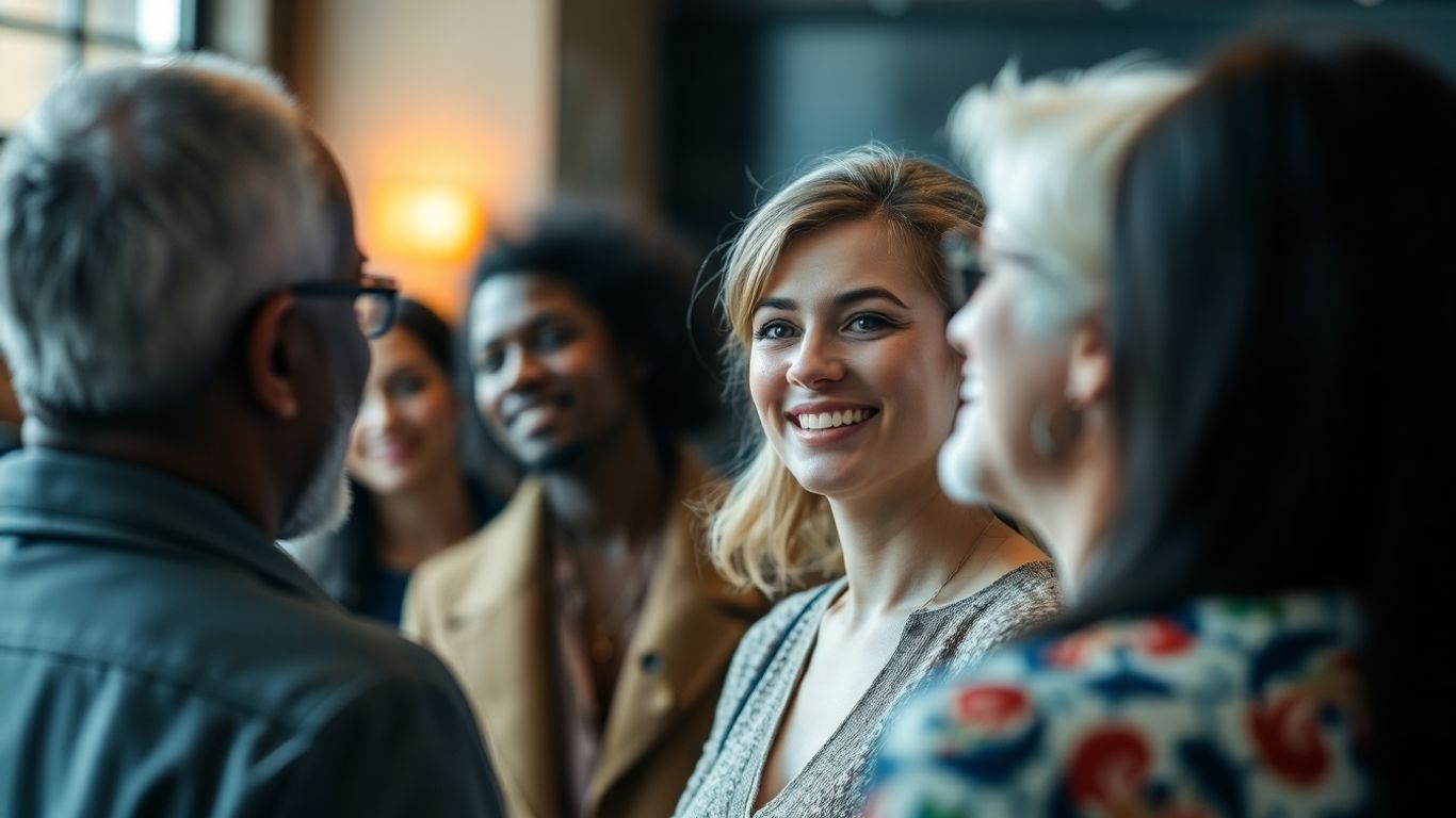 People communicating effectively and engaging in conversation.