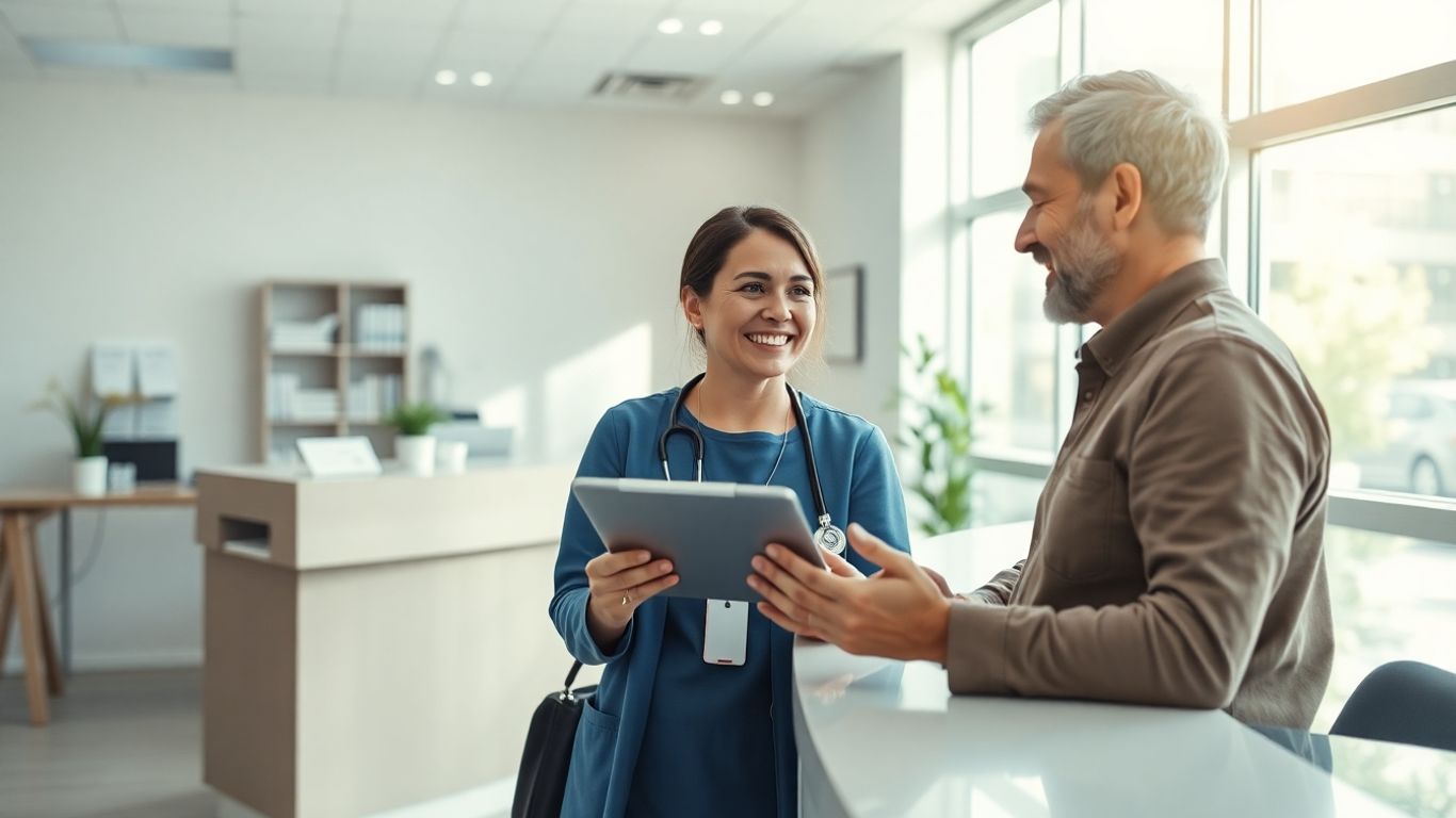 Medical practice virtual front desk patient check-in