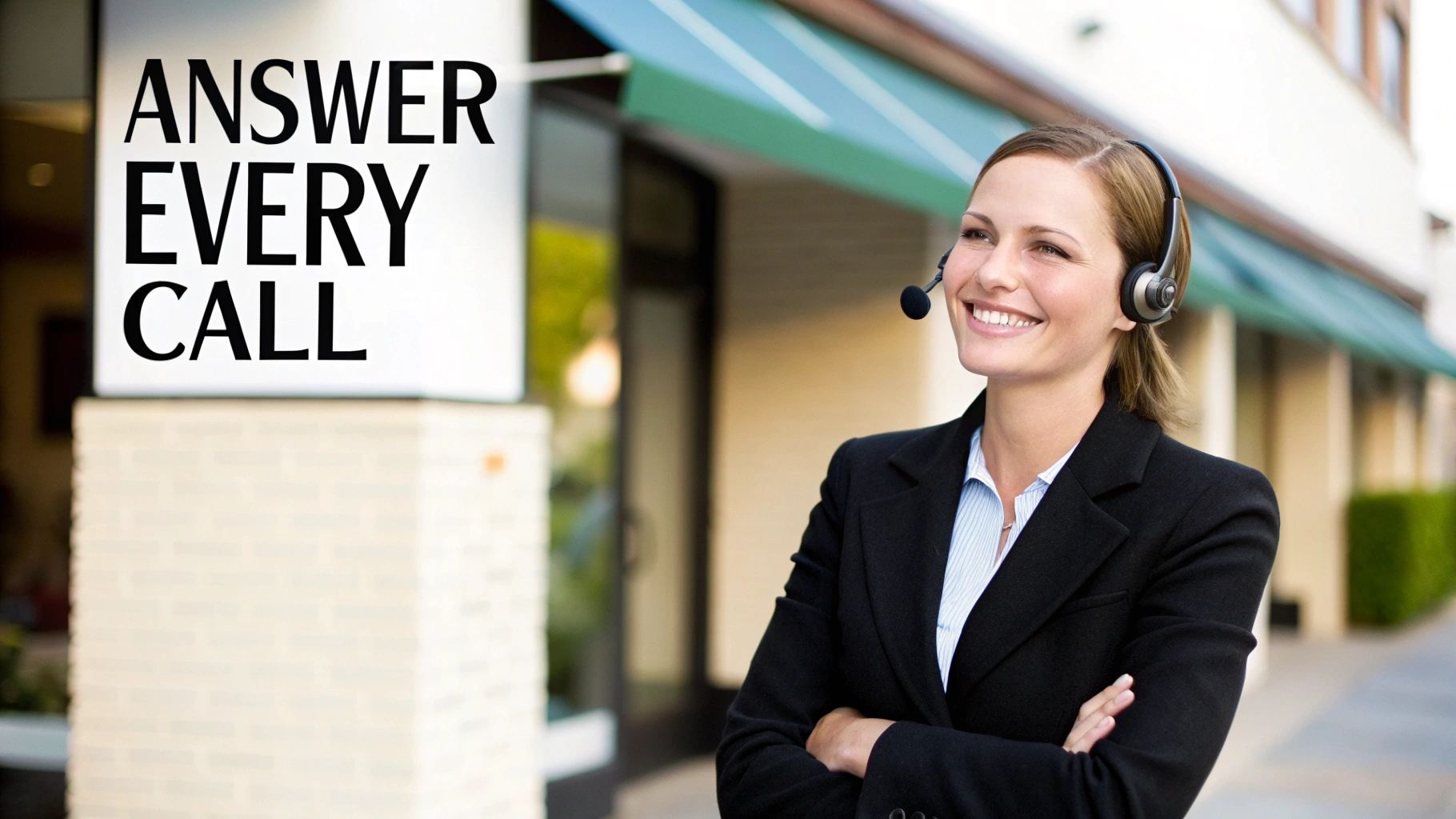 A small business owner smiling, feeling confident and in control while working.