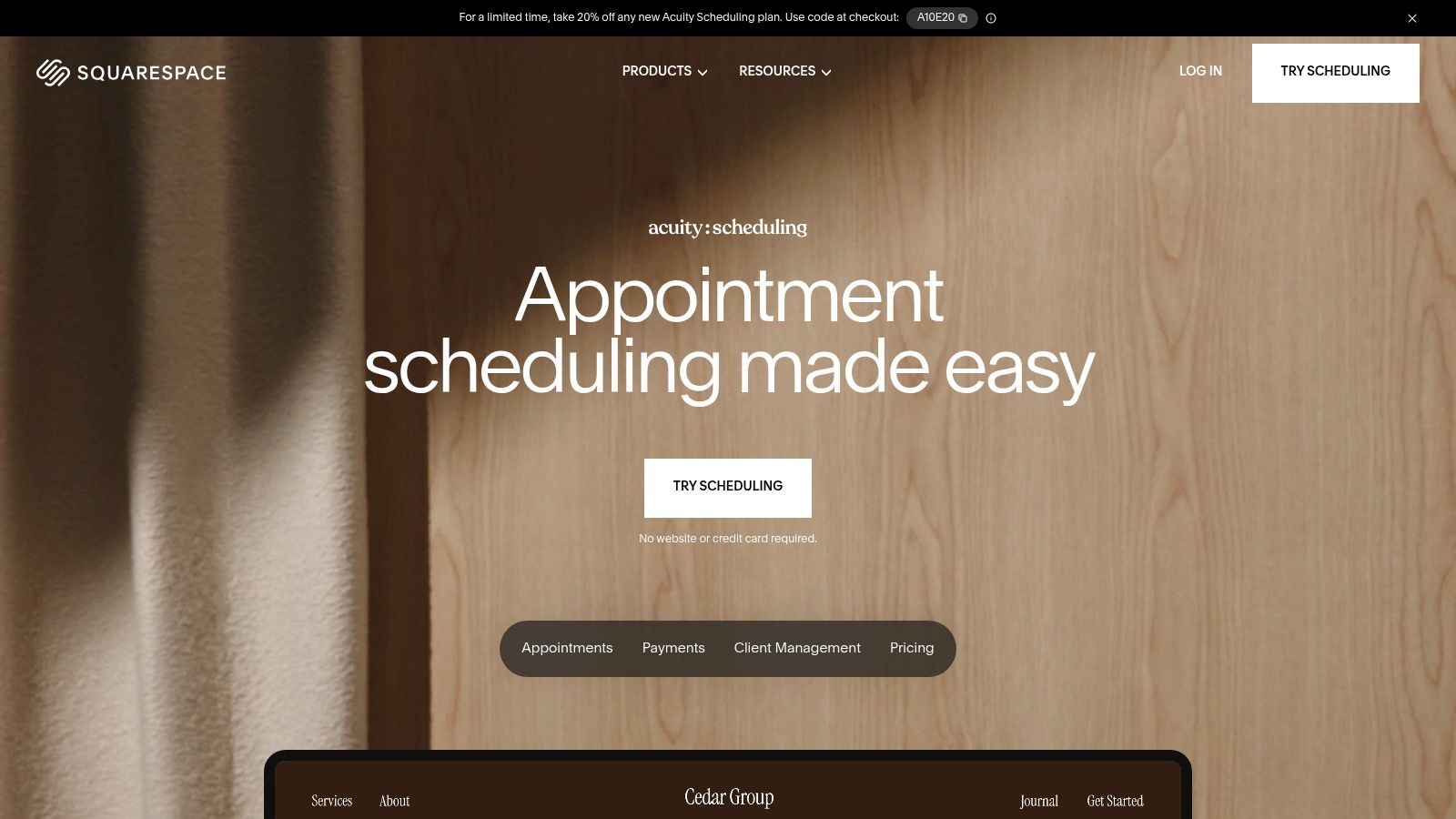 Squarespace Scheduling (formerly Acuity Scheduling)