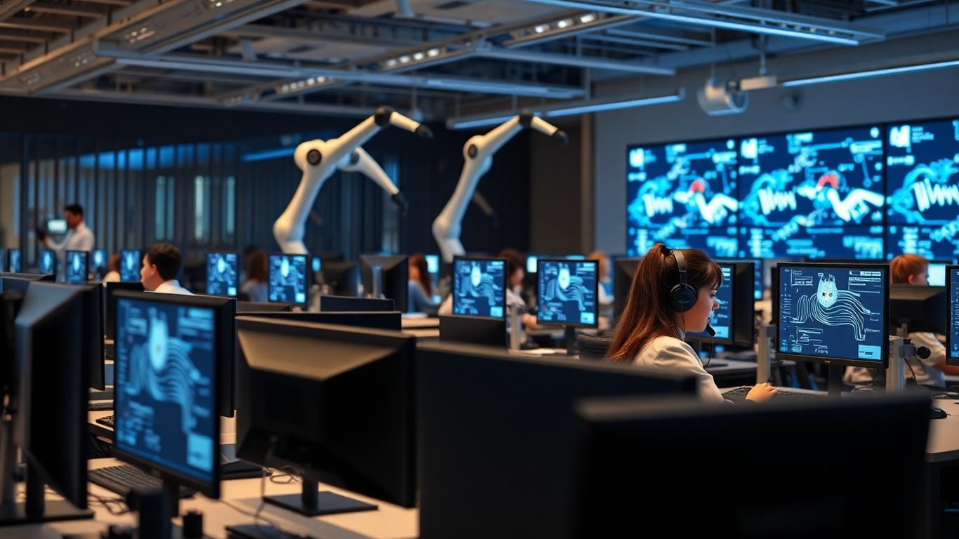 Call center agents using advanced technology for appointment setting.