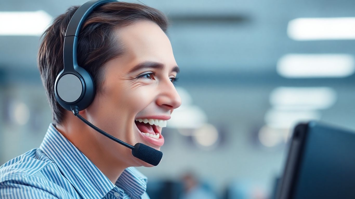 Call center agent communicating effectively