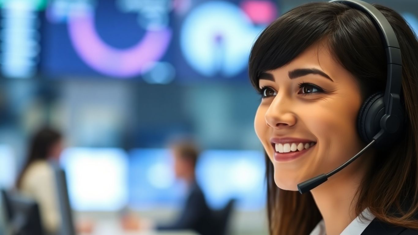 Call center agent using technology for appointments.