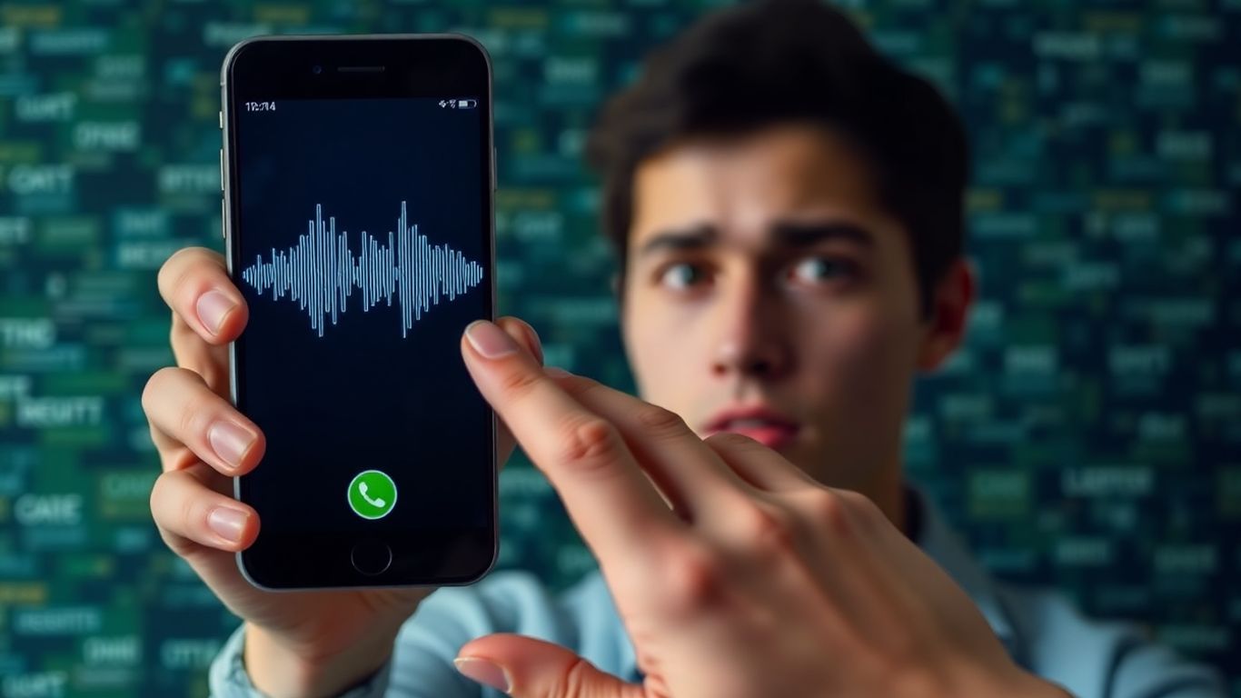 Person blocking a robotic AI voice call on a smartphone.