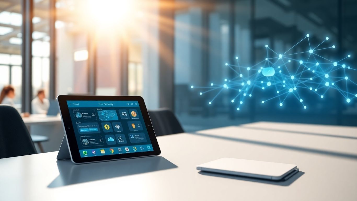 Front desk app interface on a tablet