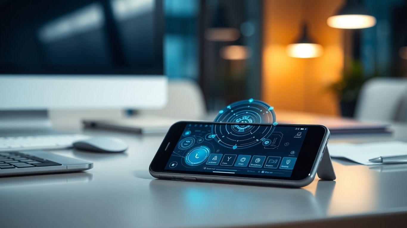 AI answering machine interface on a smartphone.