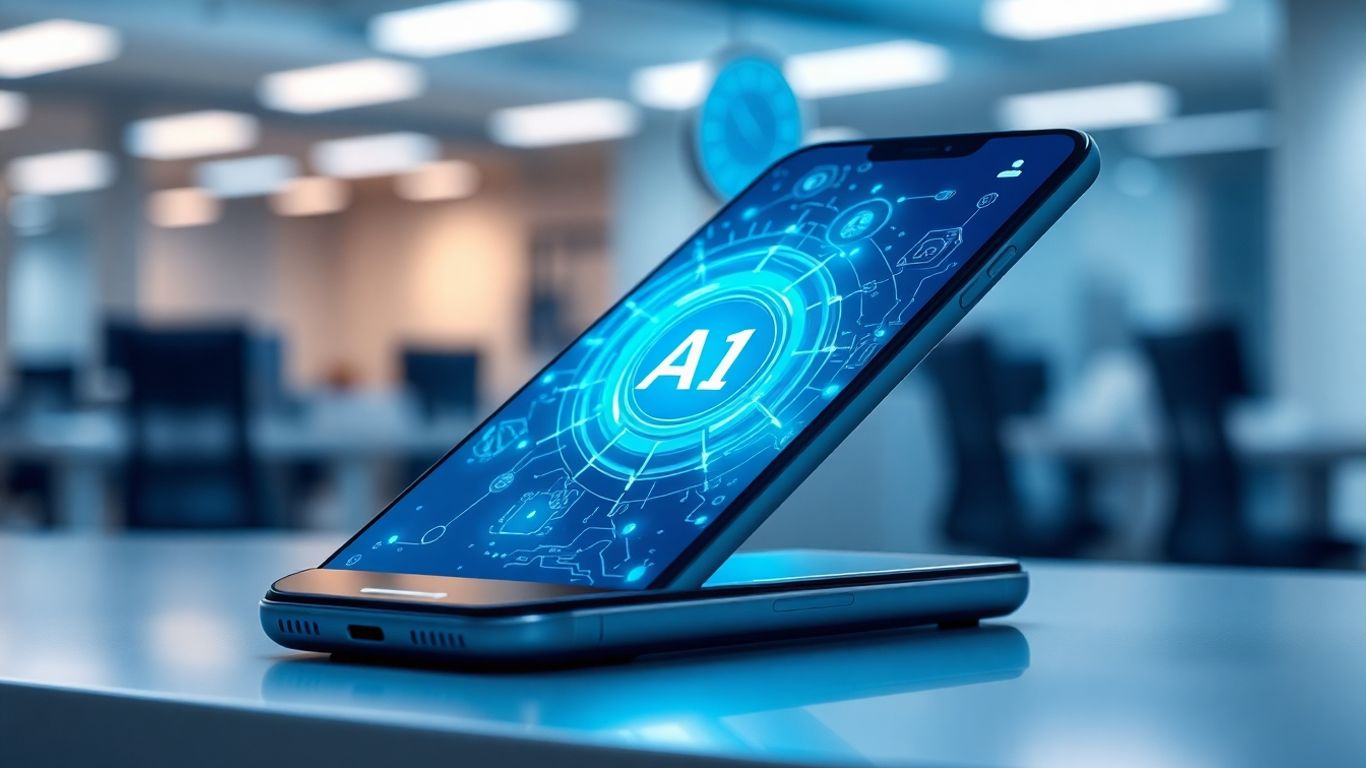 AI answering machine on a smartphone screen.