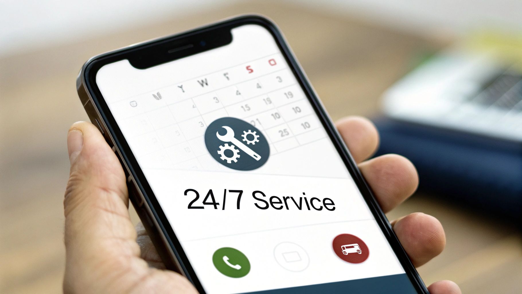 Close up of a small business owner using an automated answering service on their laptop.