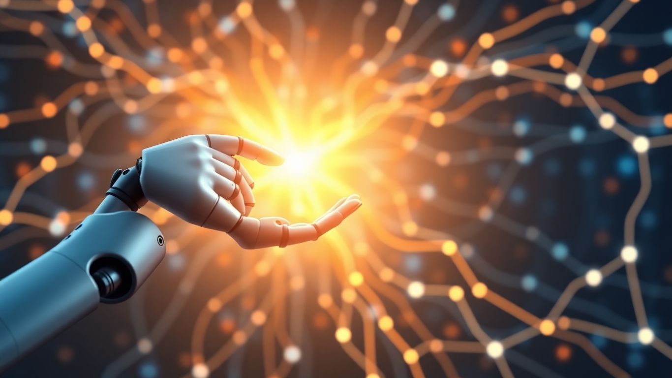 AI robot arm connecting sales pipelines