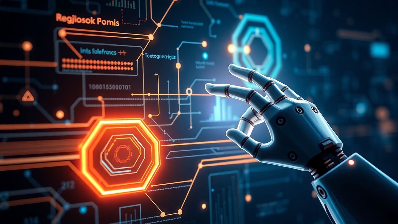 AI appointment setter interface with robotic hand.