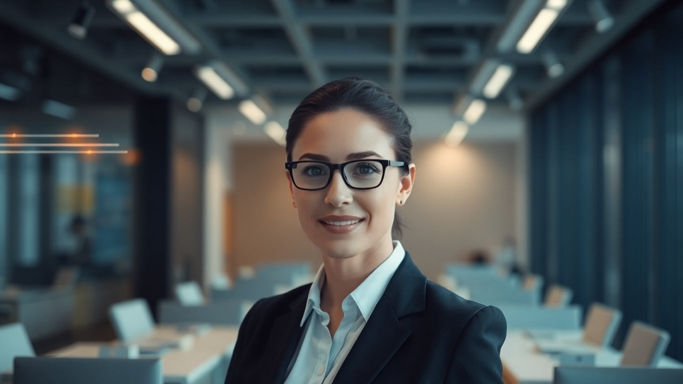 AI appointment setter working in a modern office.