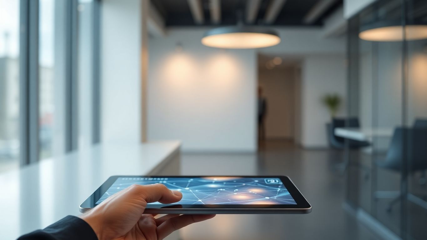 AI appointment setter interface on a tablet.