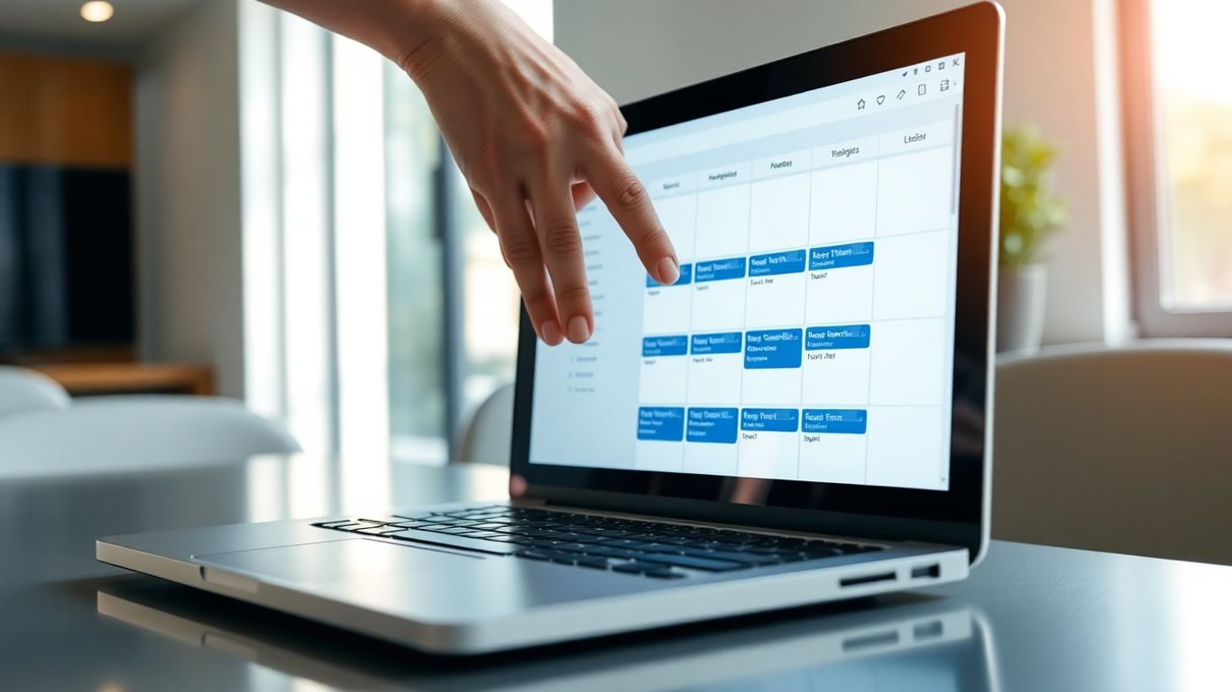 AI appointment setter interface on a laptop screen.