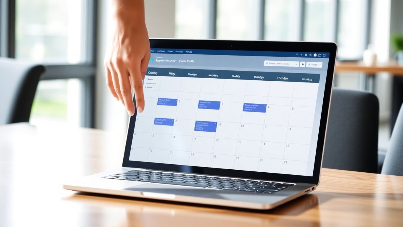 AI appointment setter interface on a laptop screen.