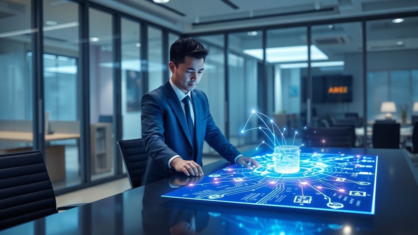 AI sales assistant interface with business professional.