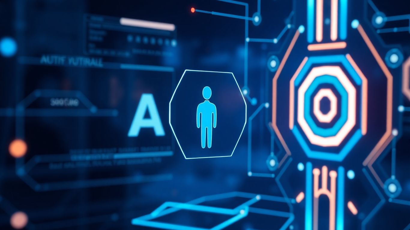 AI appointment setter interface with futuristic digital elements.