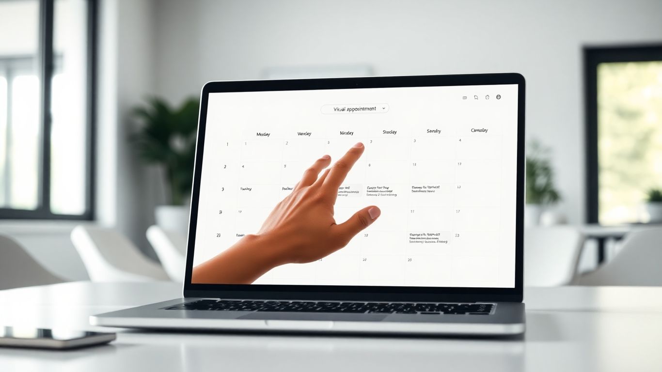 AI appointment setter tool interface on a laptop.