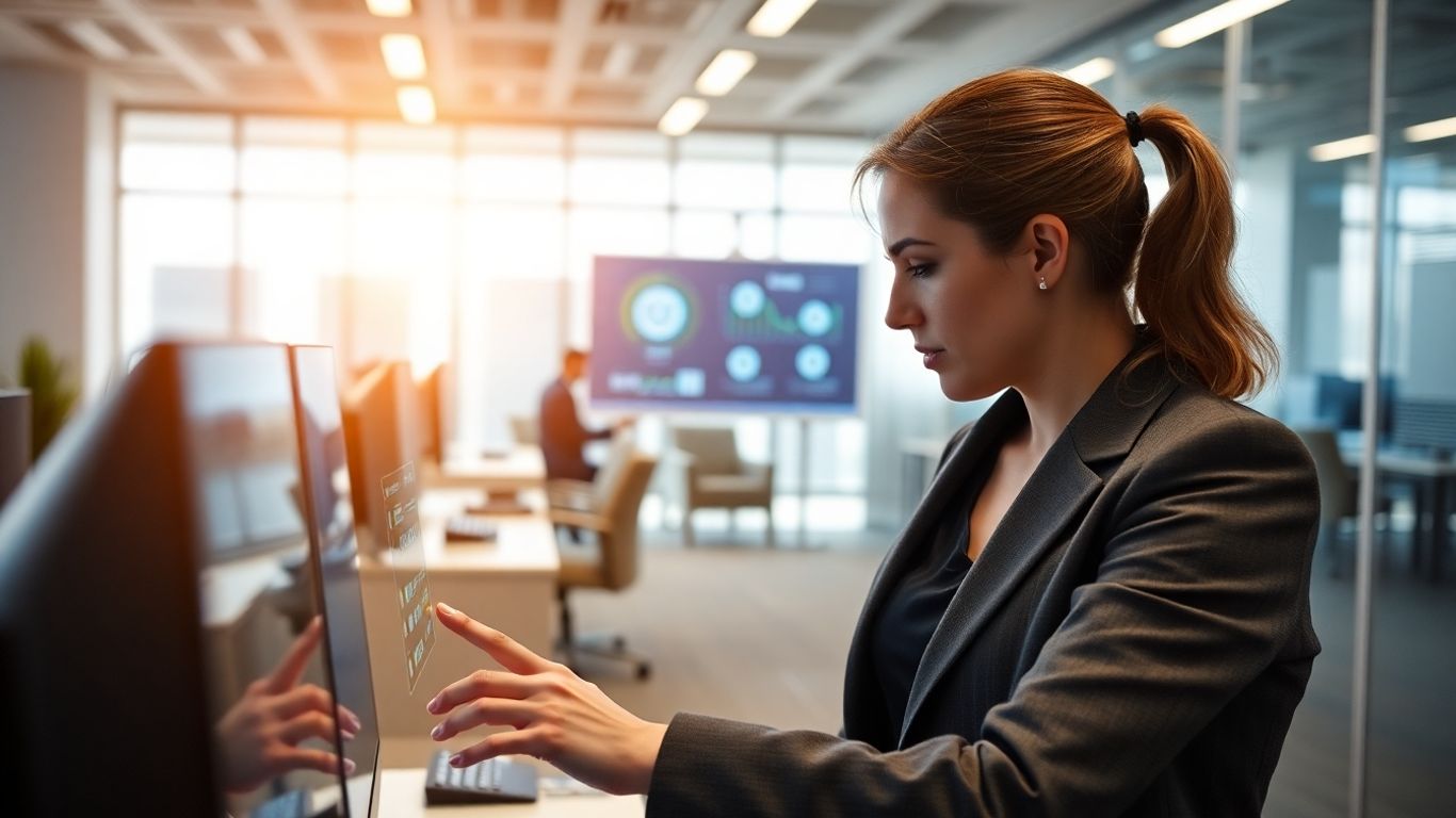 Sales professional using advanced AI for appointment setting.