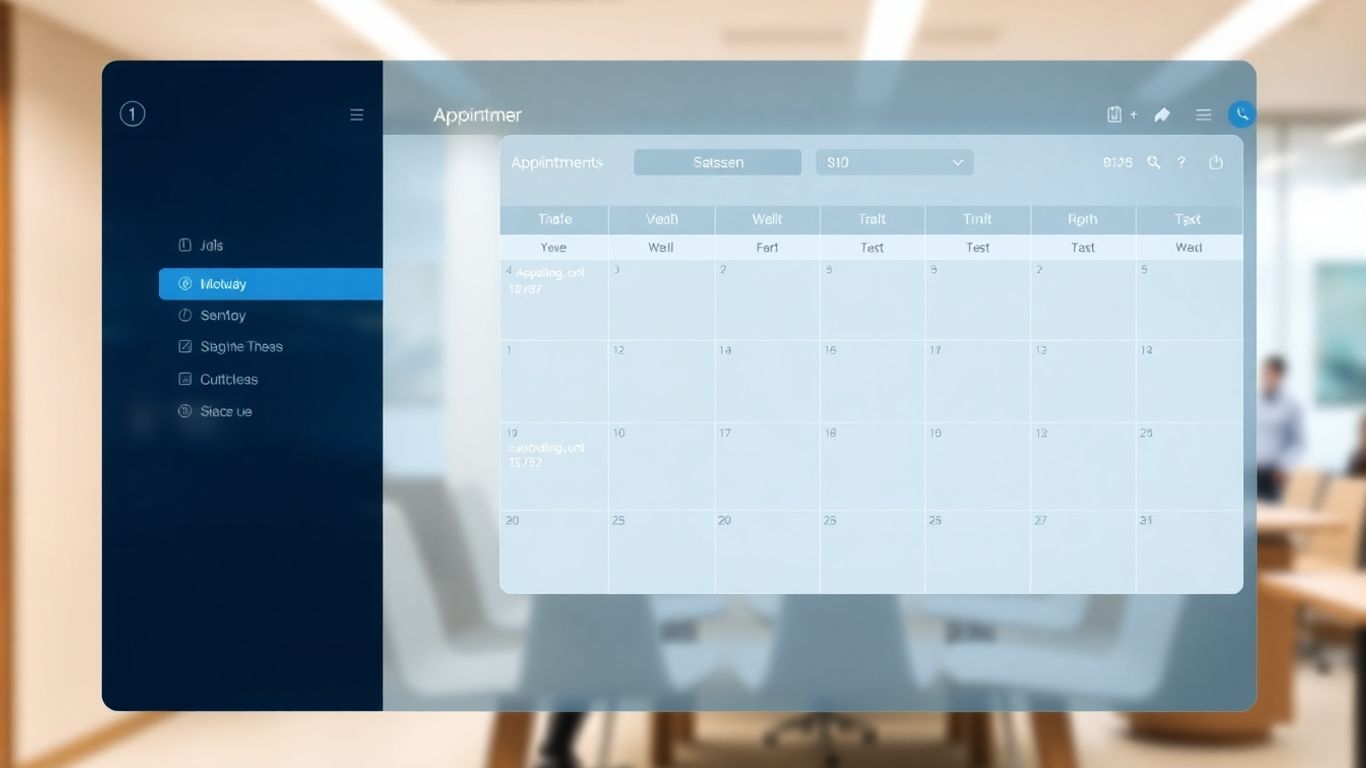 AI scheduling interface with synchronized appointments.