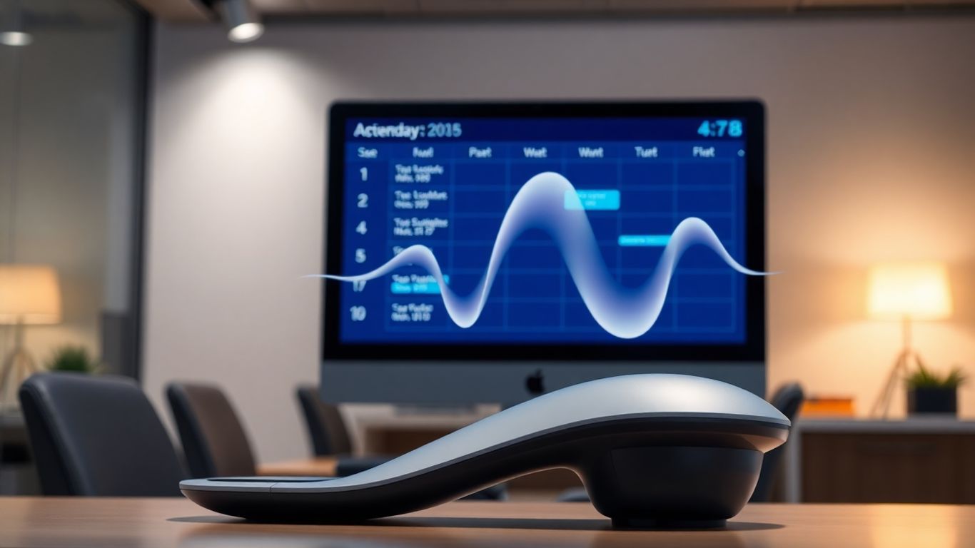 AI voice appointment setter sending automated reminders on a digital calendar.