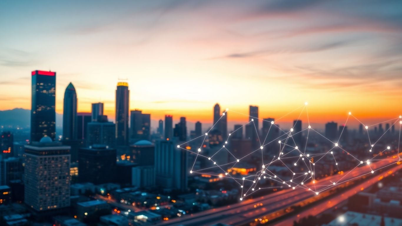 AI business growth in Los Angeles cityscape