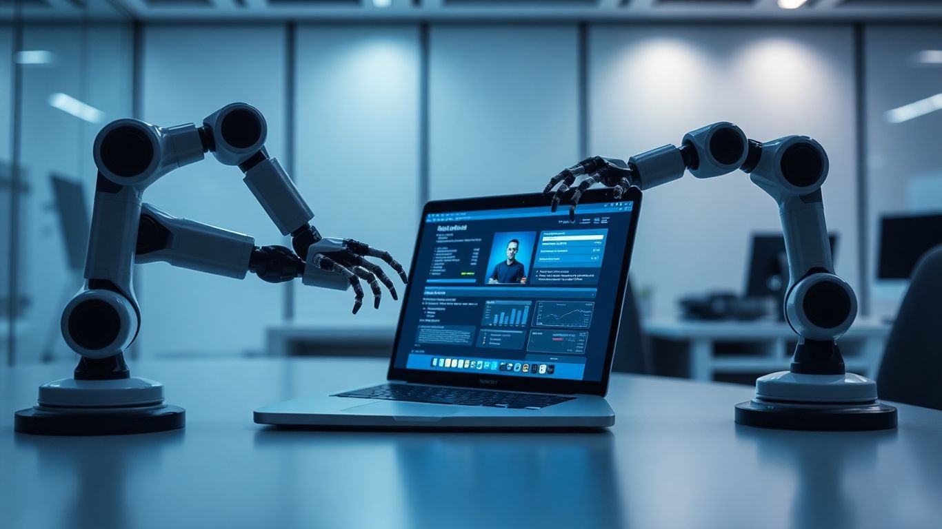 AI appointment setter interface on a laptop.