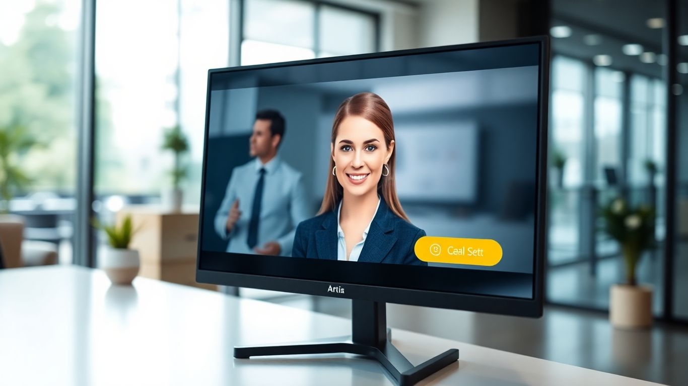 AI call agent interacting with a business professional.