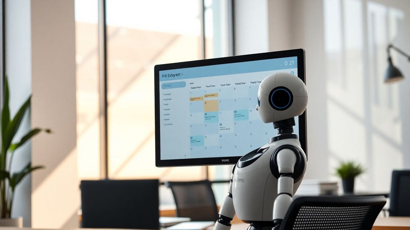 AI call agent scheduling appointments on a computer screen.