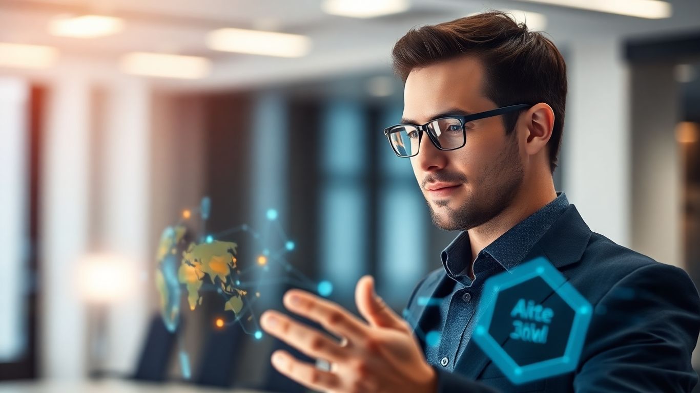 Sales professional using AI for enhanced sales performance.