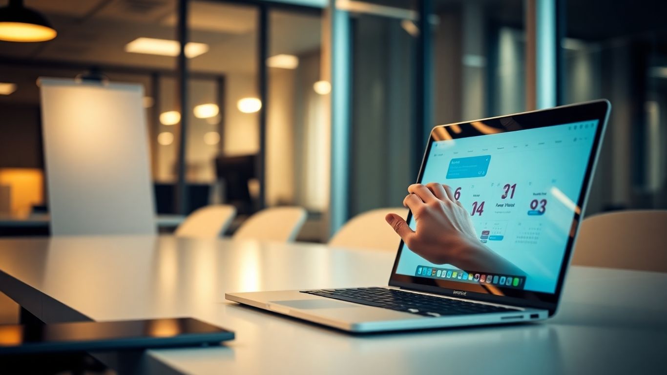 AI appointment setter interface on a laptop screen.