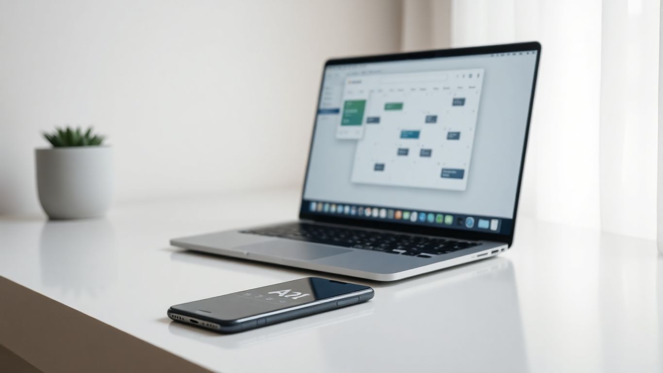 AI appointment setter streamlining a daily schedule on a laptop.