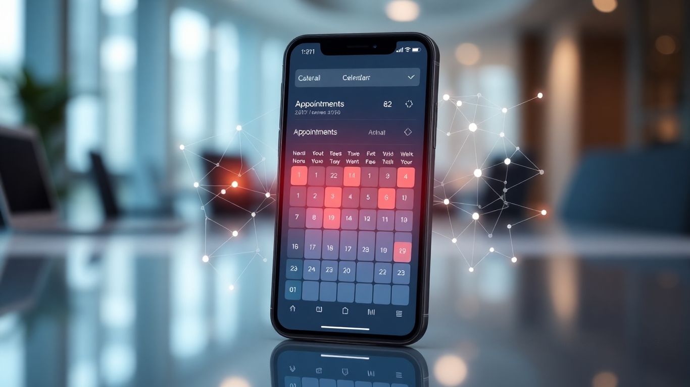 AI appointment setter on a smartphone screen.