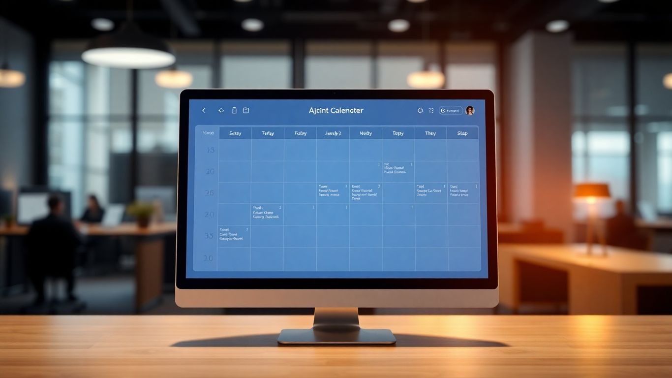 AI appointment setter interface with glowing calendar.