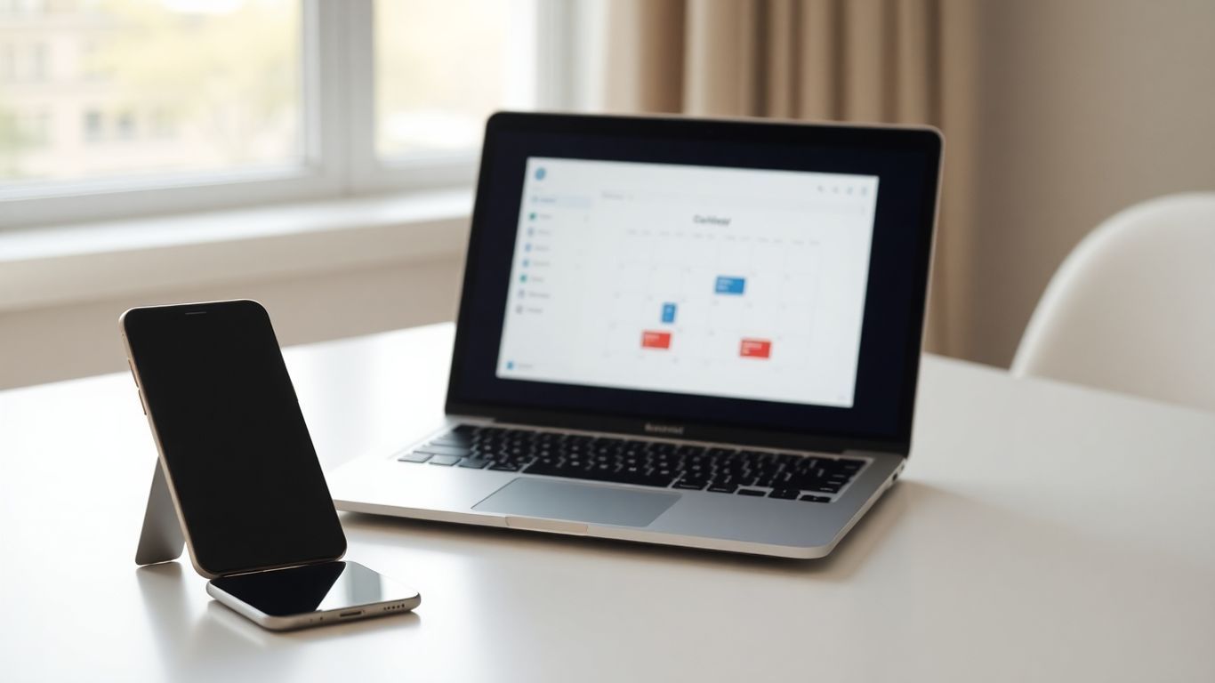 AI appointment setter tool interface on a laptop.
