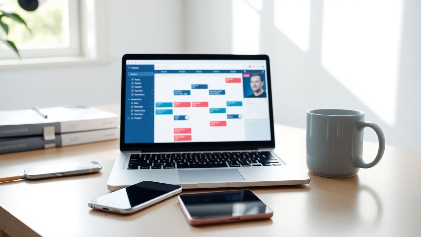 AI appointment setter interface on a laptop screen.
