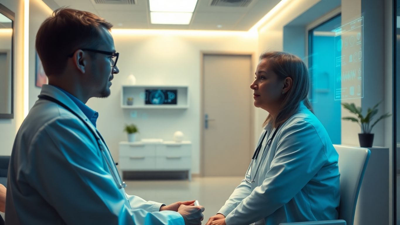 Doctor and patient in a modern clinic