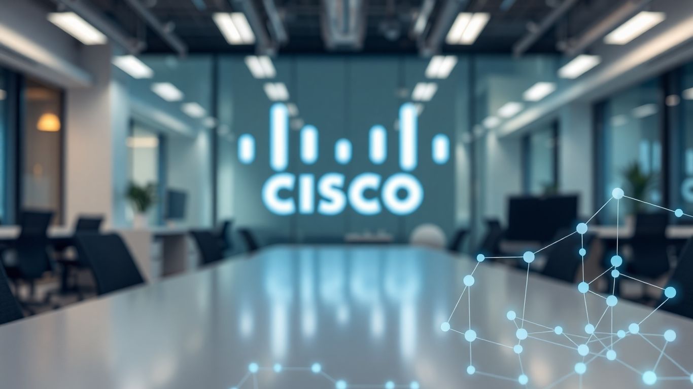 Cisco logo with AI automation elements.