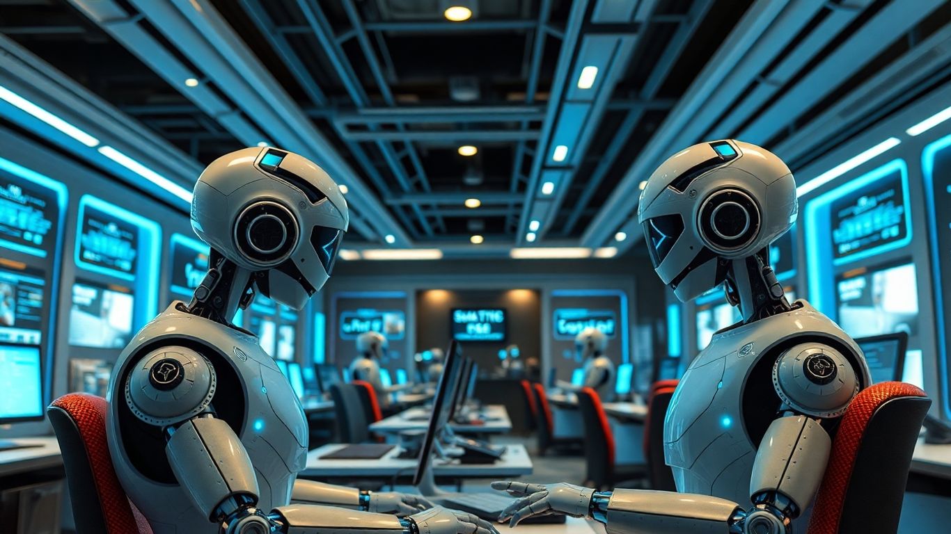 AI automation in a modern call center.